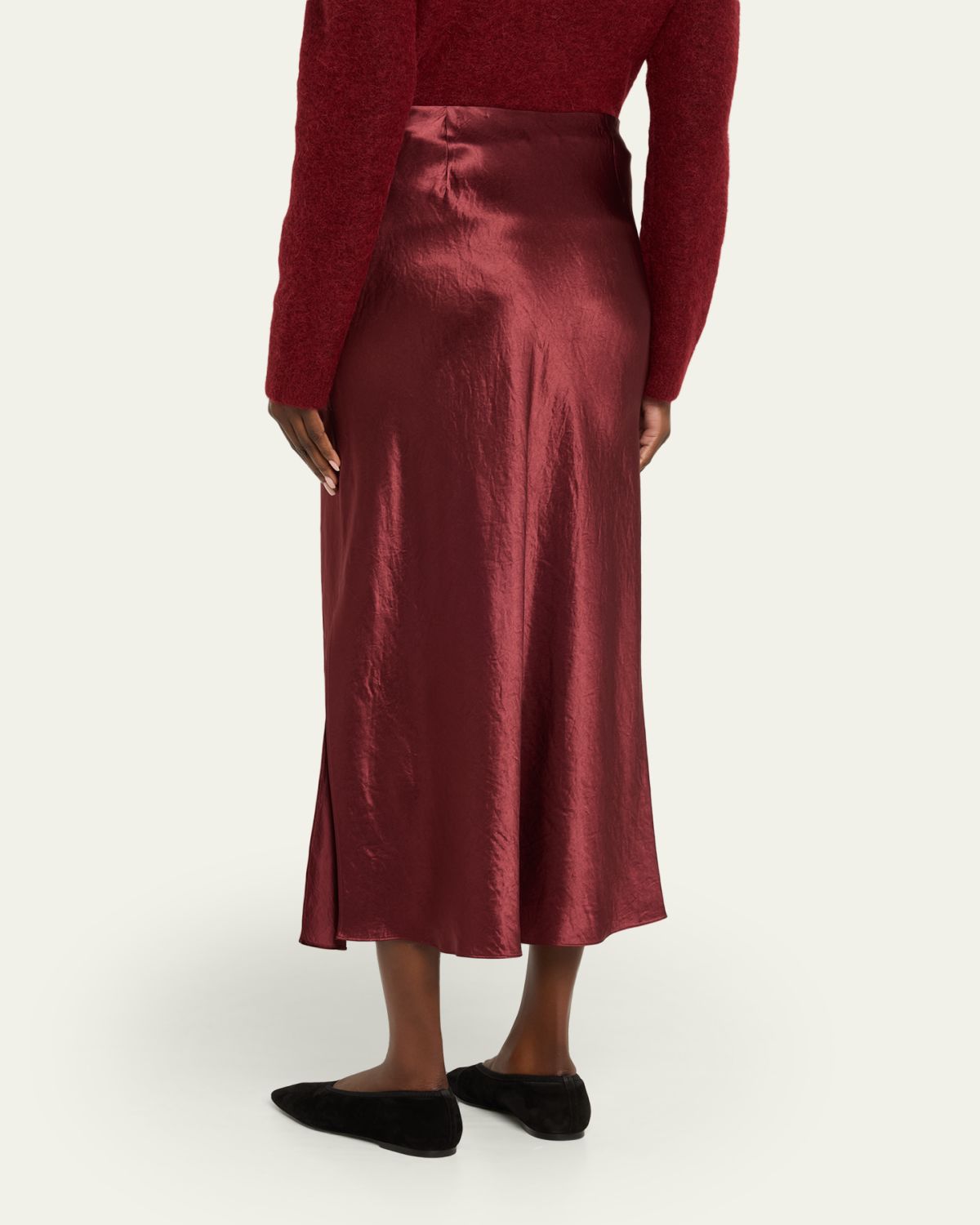 Vince Side-Slit Satin Slip Skirt | Thumbnail 7