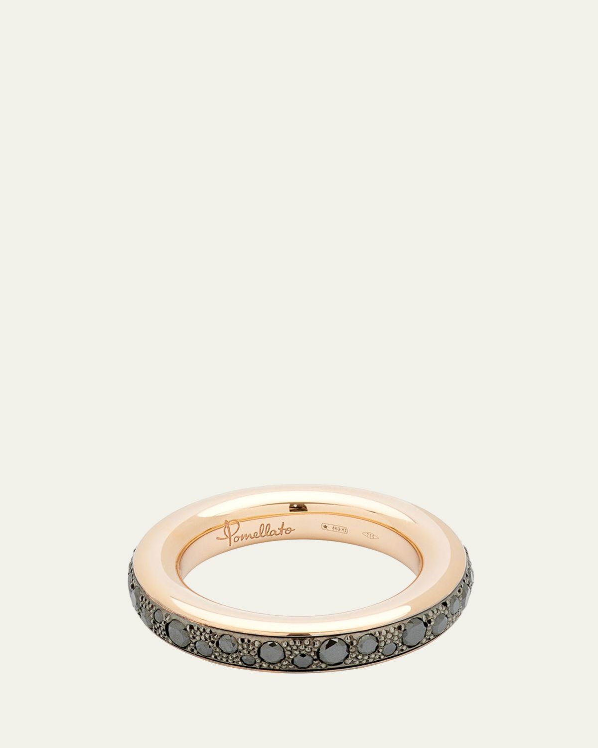 Pomellato Iconica 18K Rose Gold Eternity Band with Black Diamonds