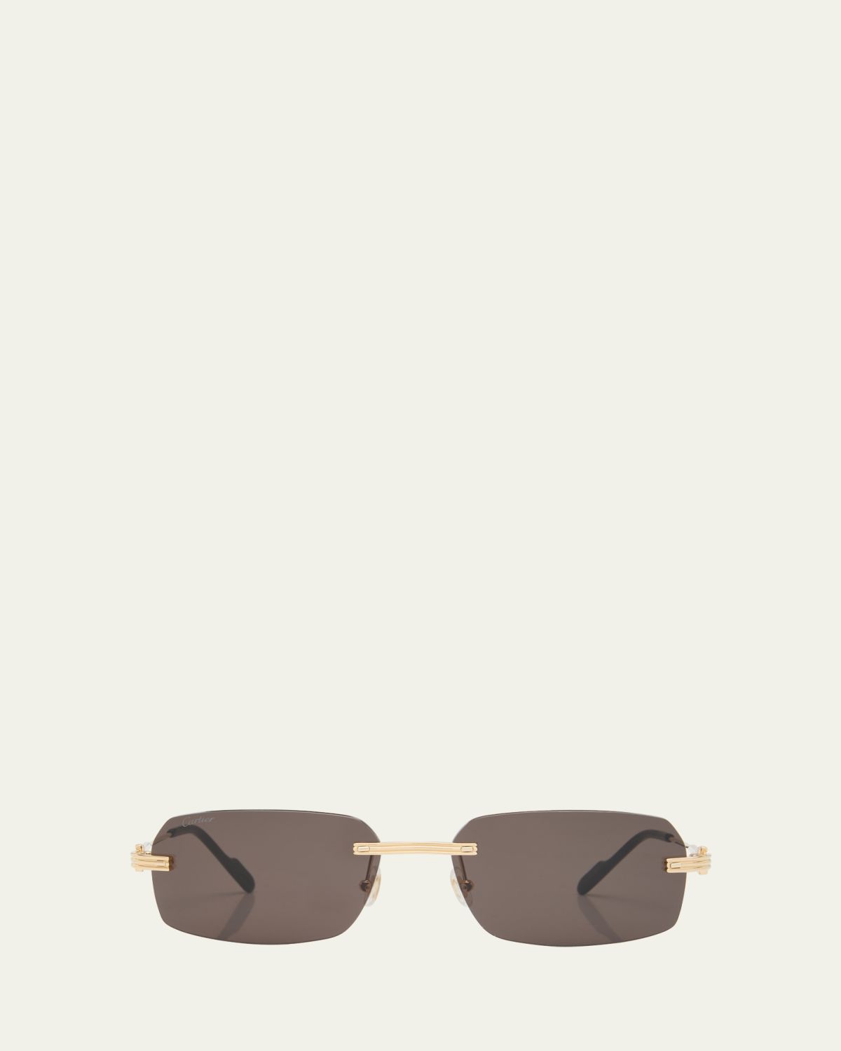 Cartier Men's Rimless Metal Rectangle Sunglasses | Thumbnail 7