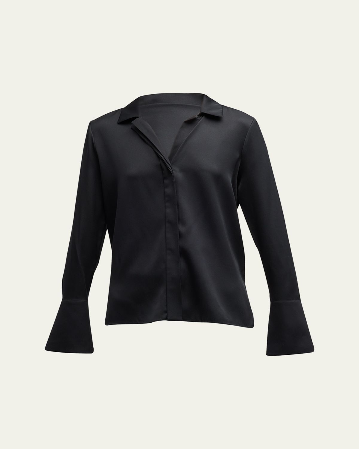 Kobi Halperin Liv Split-Cuff Stretch Silk Blouse