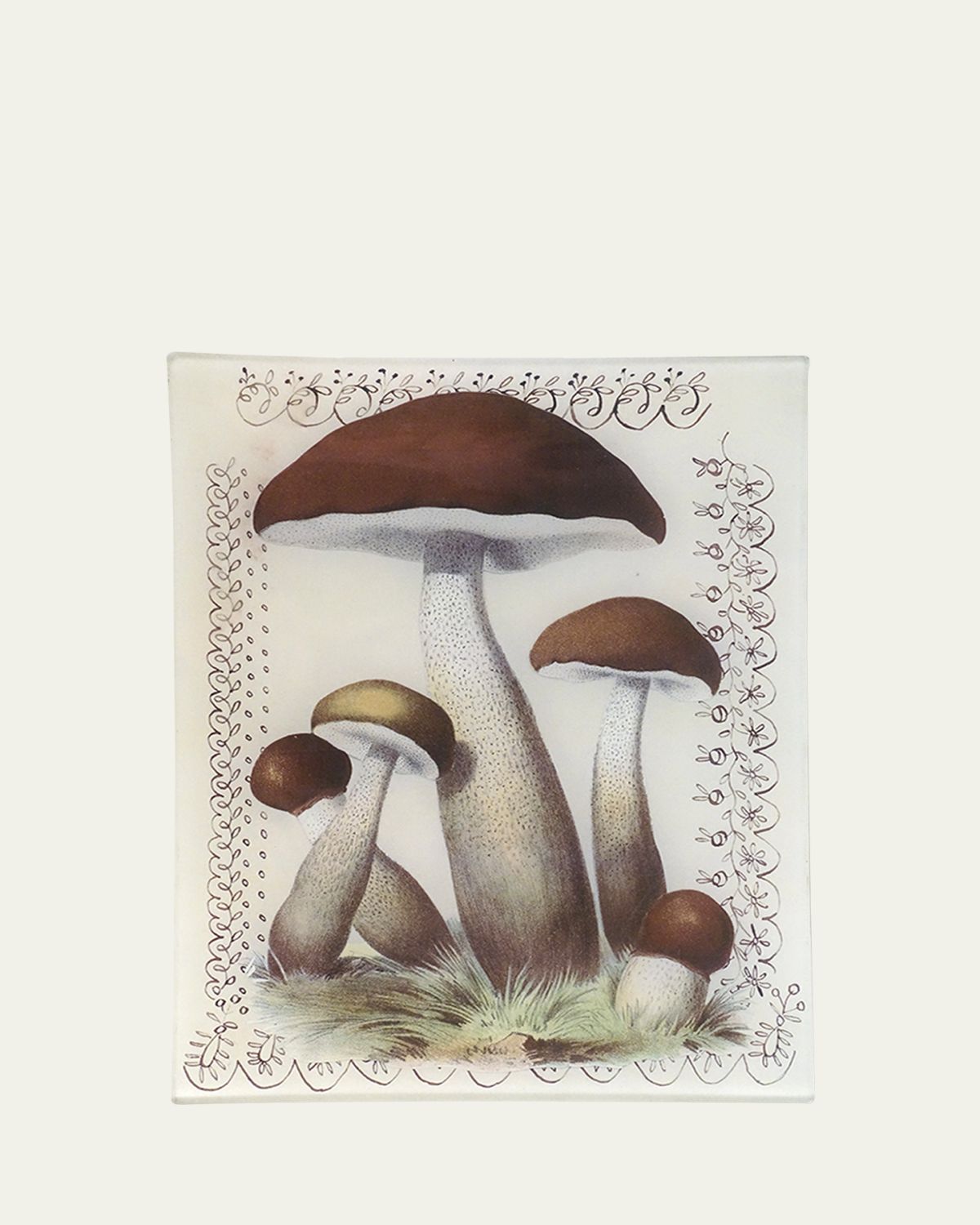 John Derian Mushroom With Lace Rectangular Tray - Women's Home