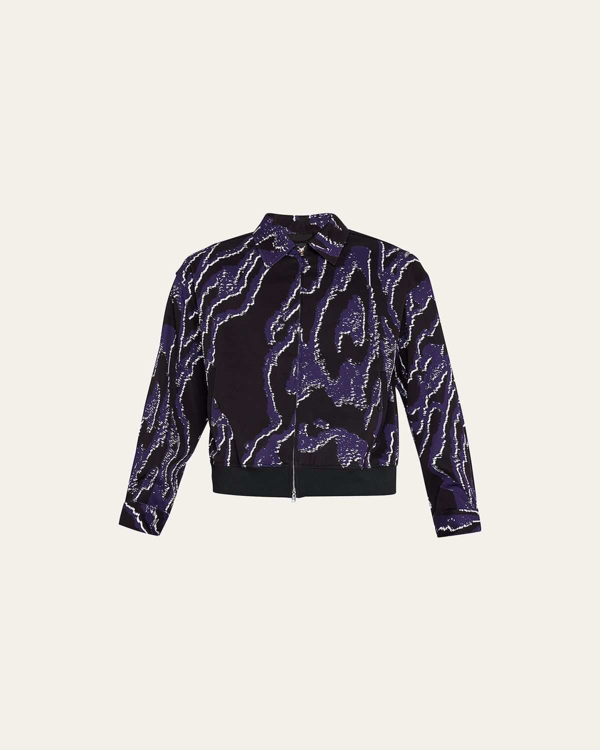3.1 Phillip Lim Men's Wood Grain-Print Bomber Jacket