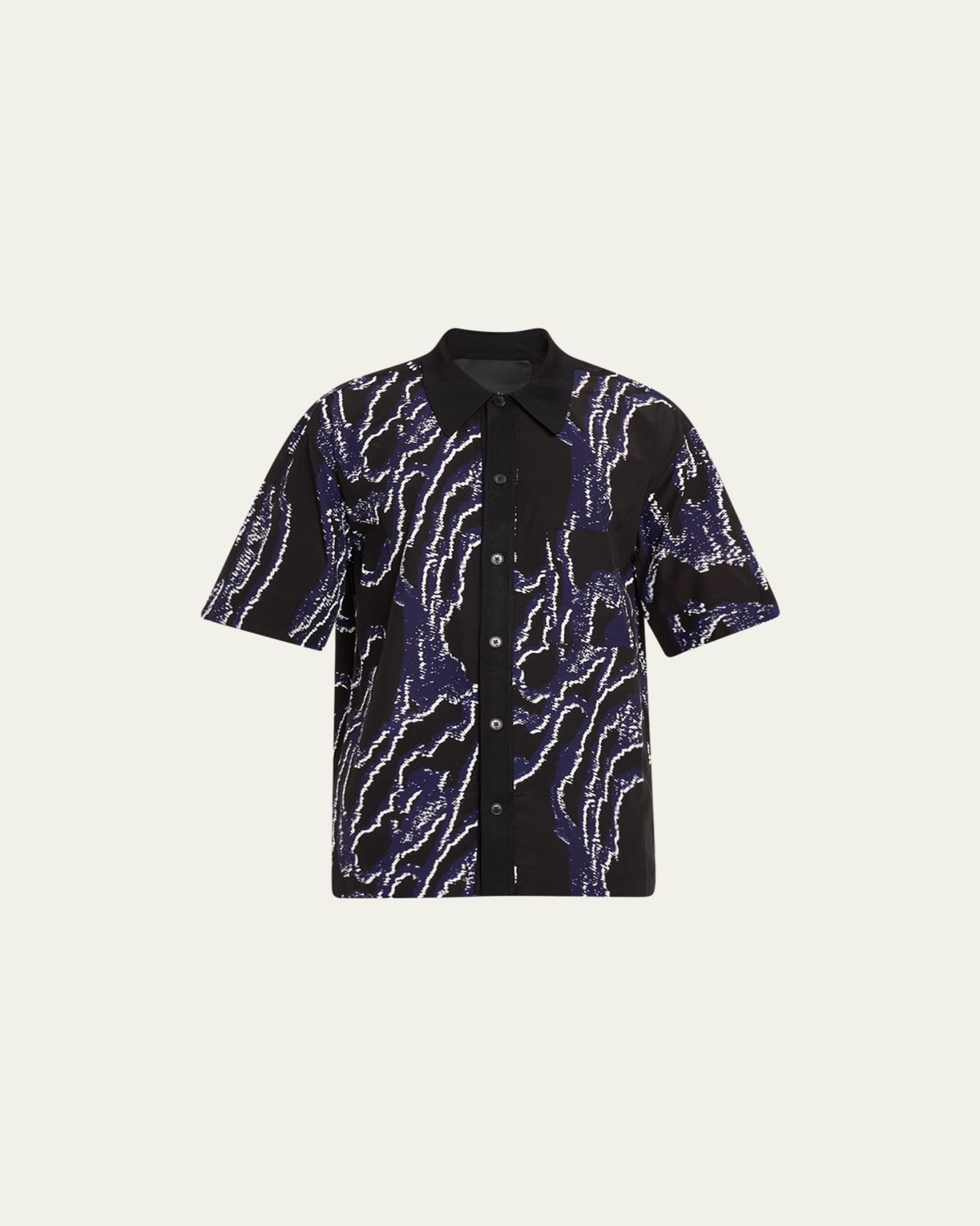 3.1 Phillip Lim Men's Wood Grain-Print Sport Shirt