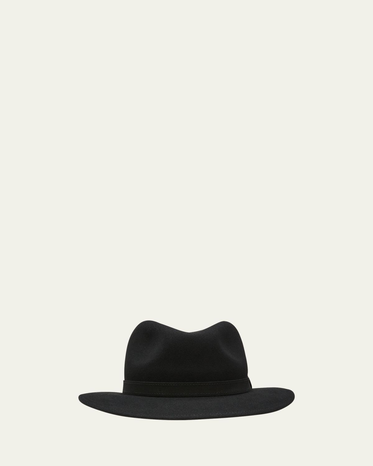 Borsalino Men's Alessandria Leather-Band Wool Fedora Hat