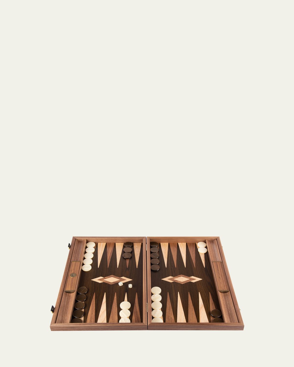 MANOPOULOS Natural Walnut Tree Trunk Backgammon Set