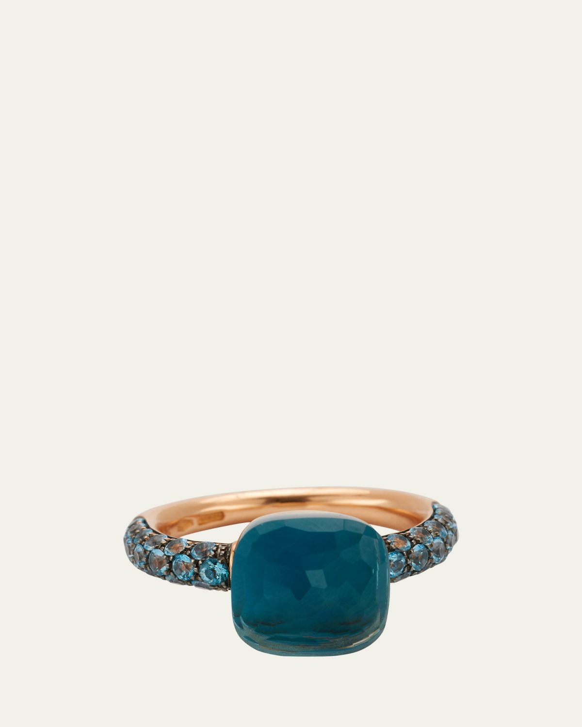 Pomellato Nudo Classic 18K Ring with Turquoise and Topaz