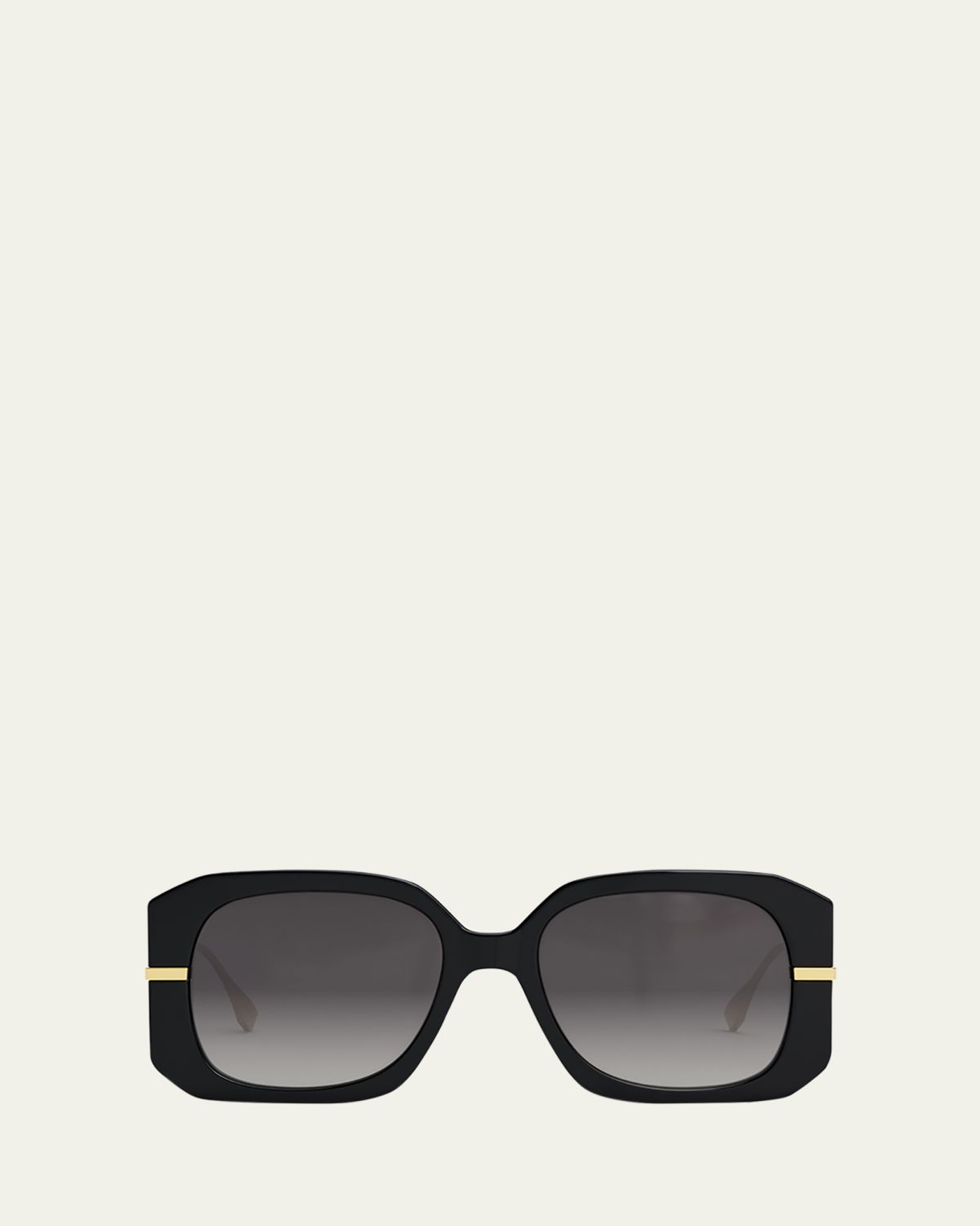 Fendi Oversized Logo Square Acetate & Metal Sunglasses