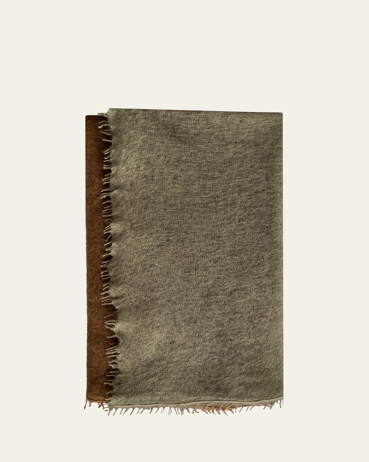 Denis Colomb Fuzzy Feture Two-Tone Cashmere Scarf