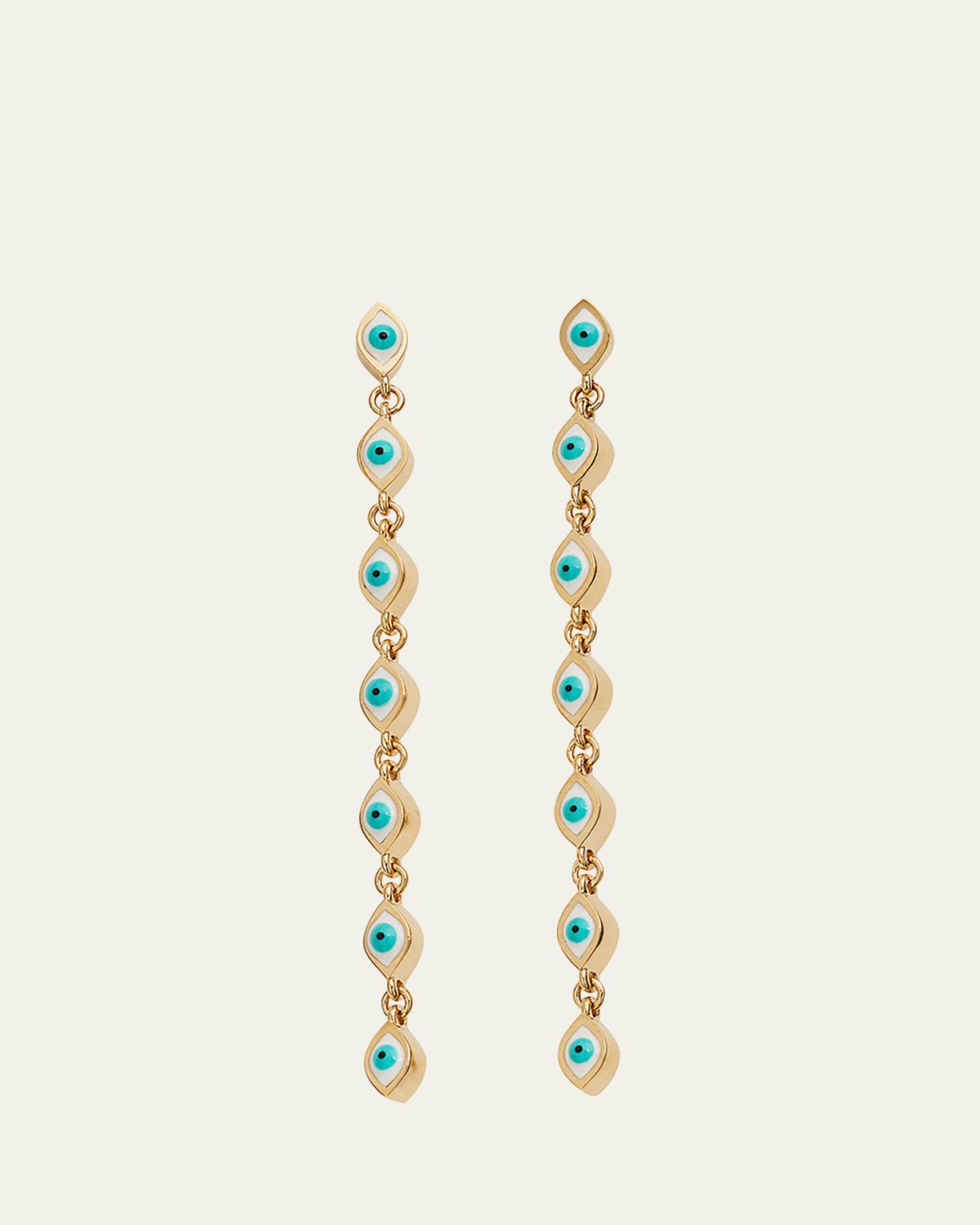 Sydney Evan 14K Linked Enamel Drop Earrings