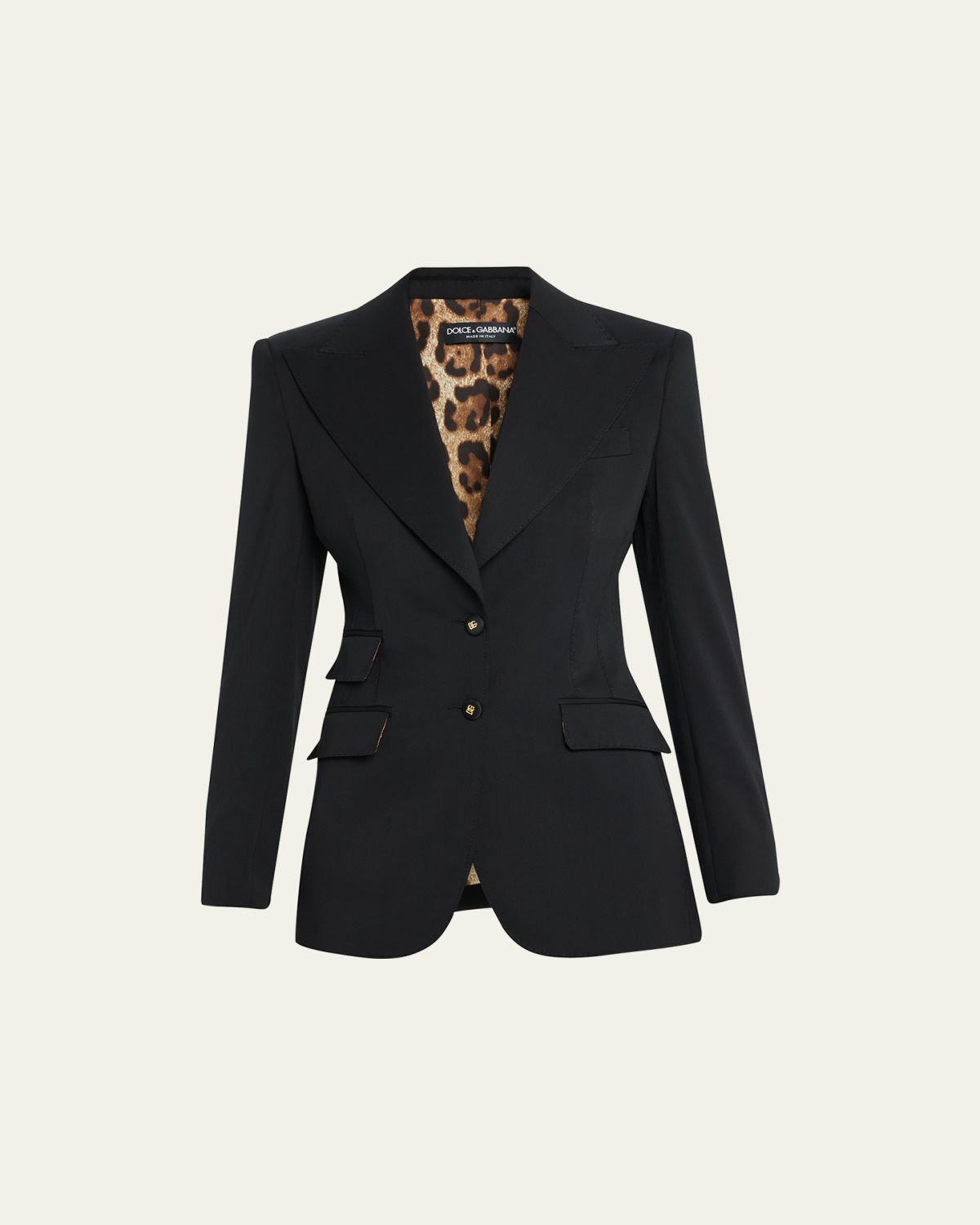 Dolce & Gabbana Wool Blazer Jacket w/ Button Detail