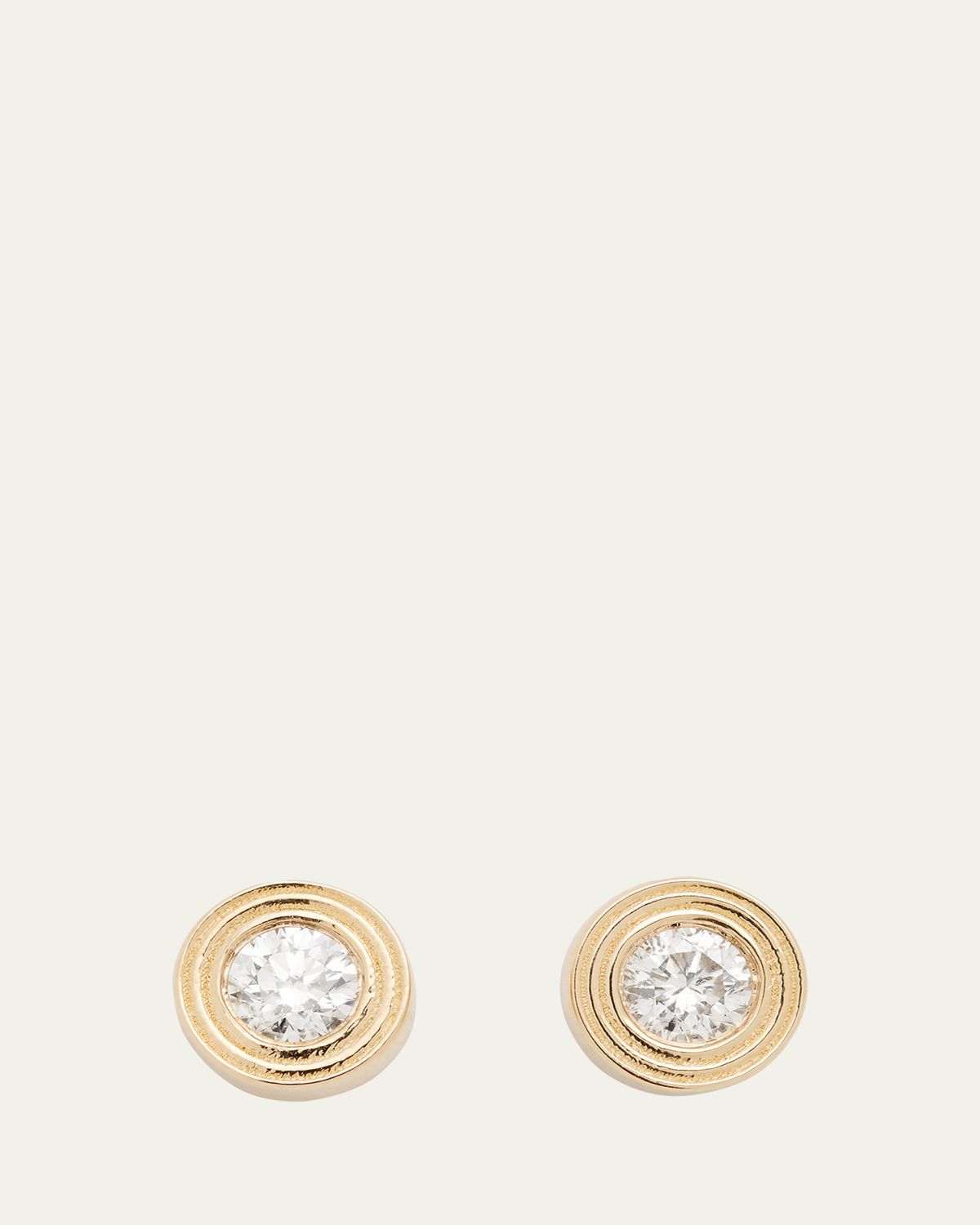 Sydney Evan Fluted 14K Gold and Diamond Stud Earrings | Thumbnail 5 Sydney Evan Fluted 14K Gold and Diamond Stud Earrings | Thumbnail 5