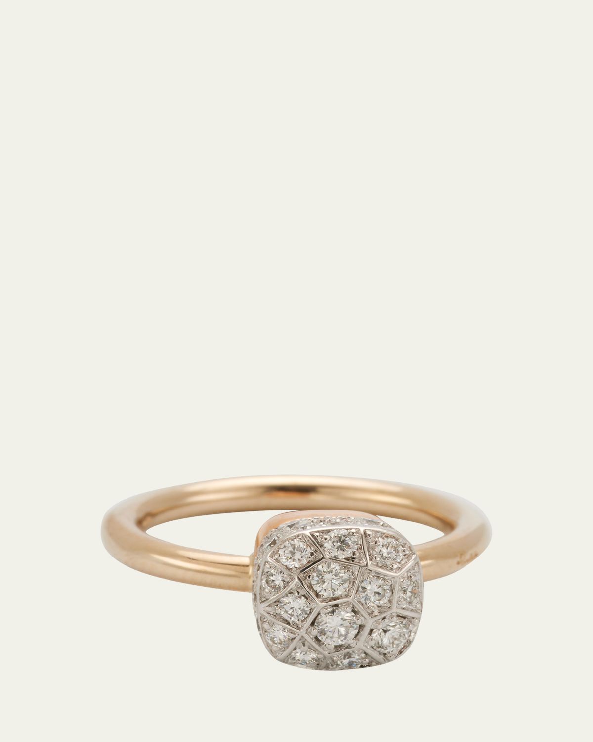 Pomellato Nudo Solitaire 18K Gold Ring with Diamonds