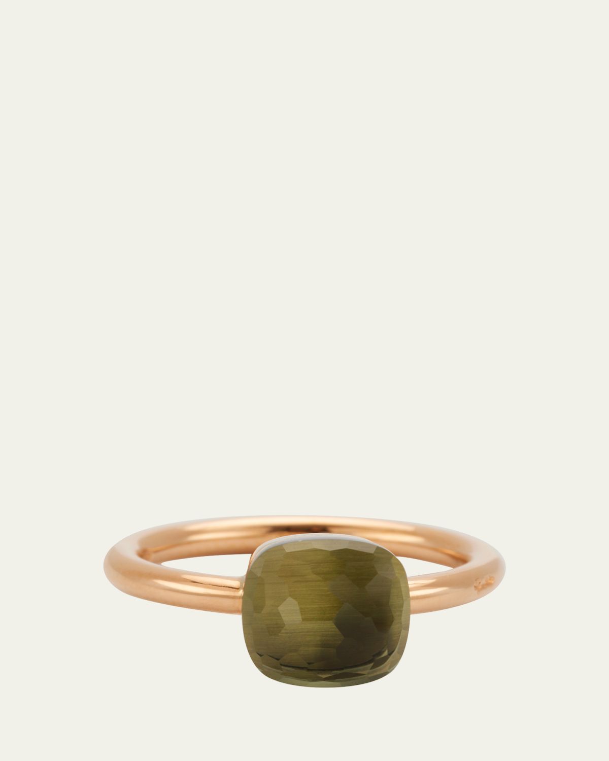 Pomellato Nudo Petite Rose & White Gold Ring with Prasiolite