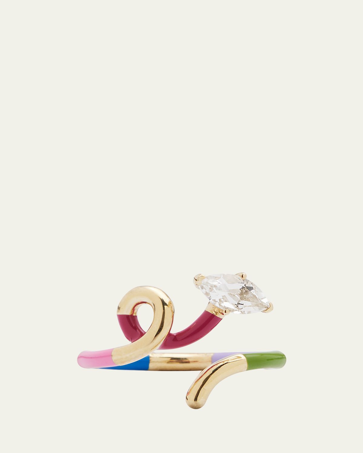 Bea Bongiasca B Multicolor Ring with Marquise Rock Crystal