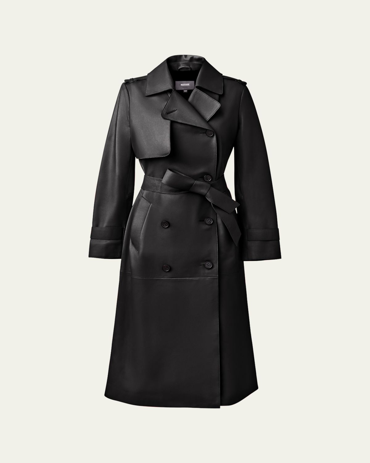 Mackage Gael Belted Leather Trench Coat