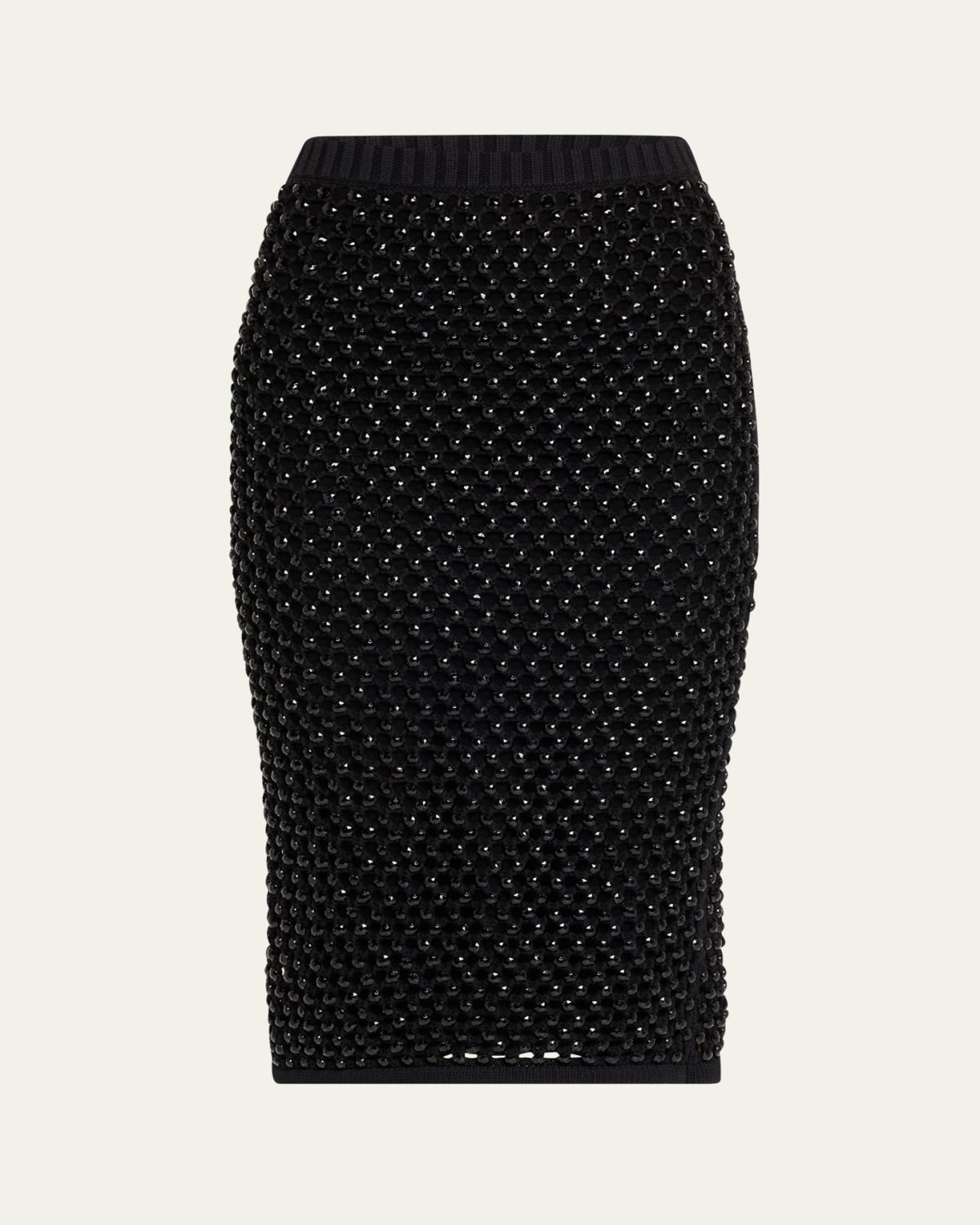 Diotima Crystal Open-Knit Midi Skirt