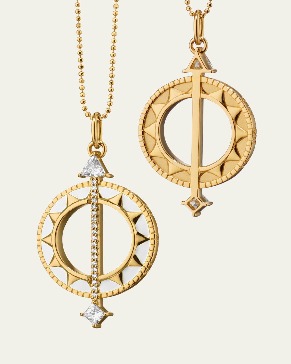 Monica Rich Kosann White Enamel Sundial - Time is Precious