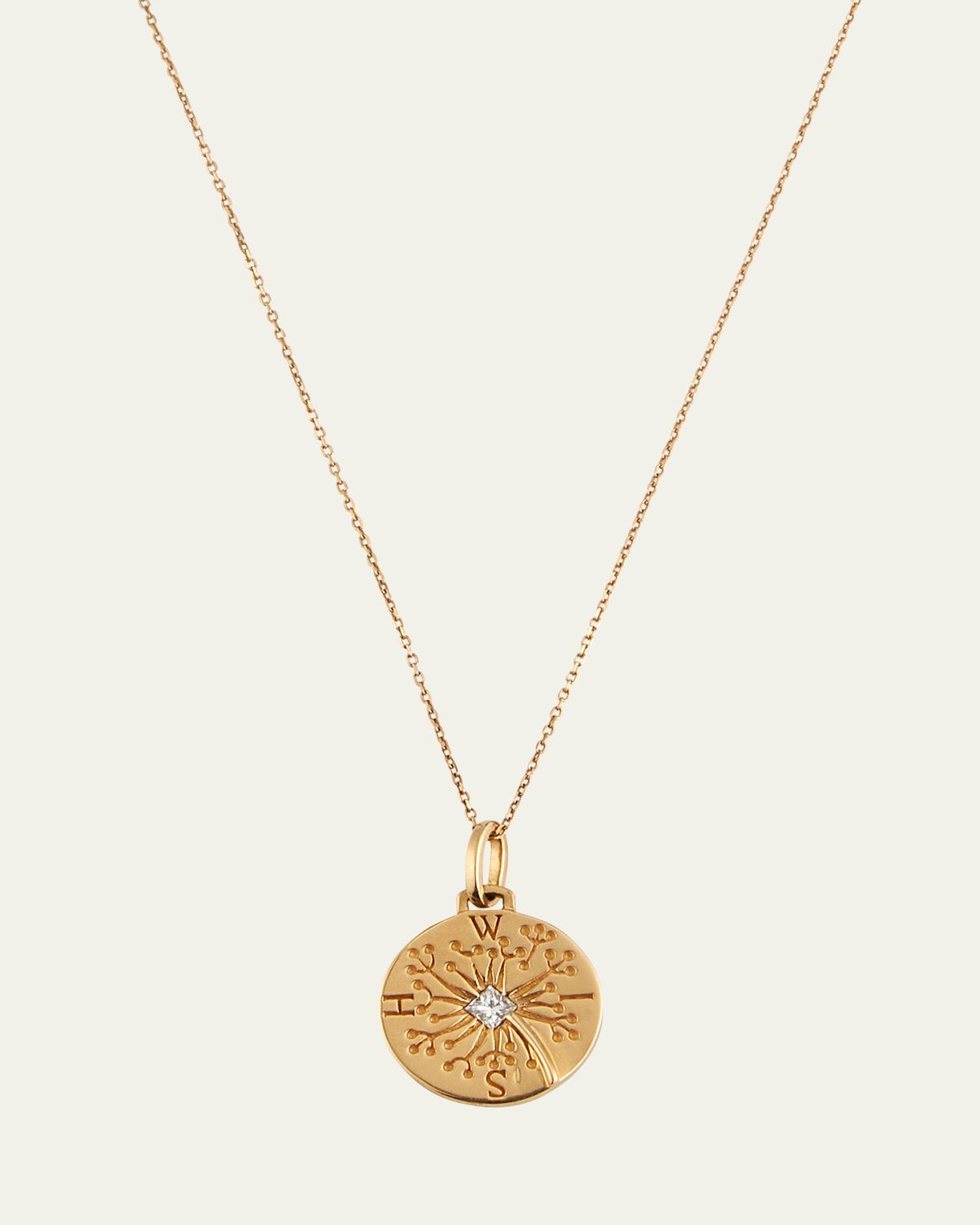 Monica Rich Kosann "Wish" Dandelion 18K Gold Intaglio Charm