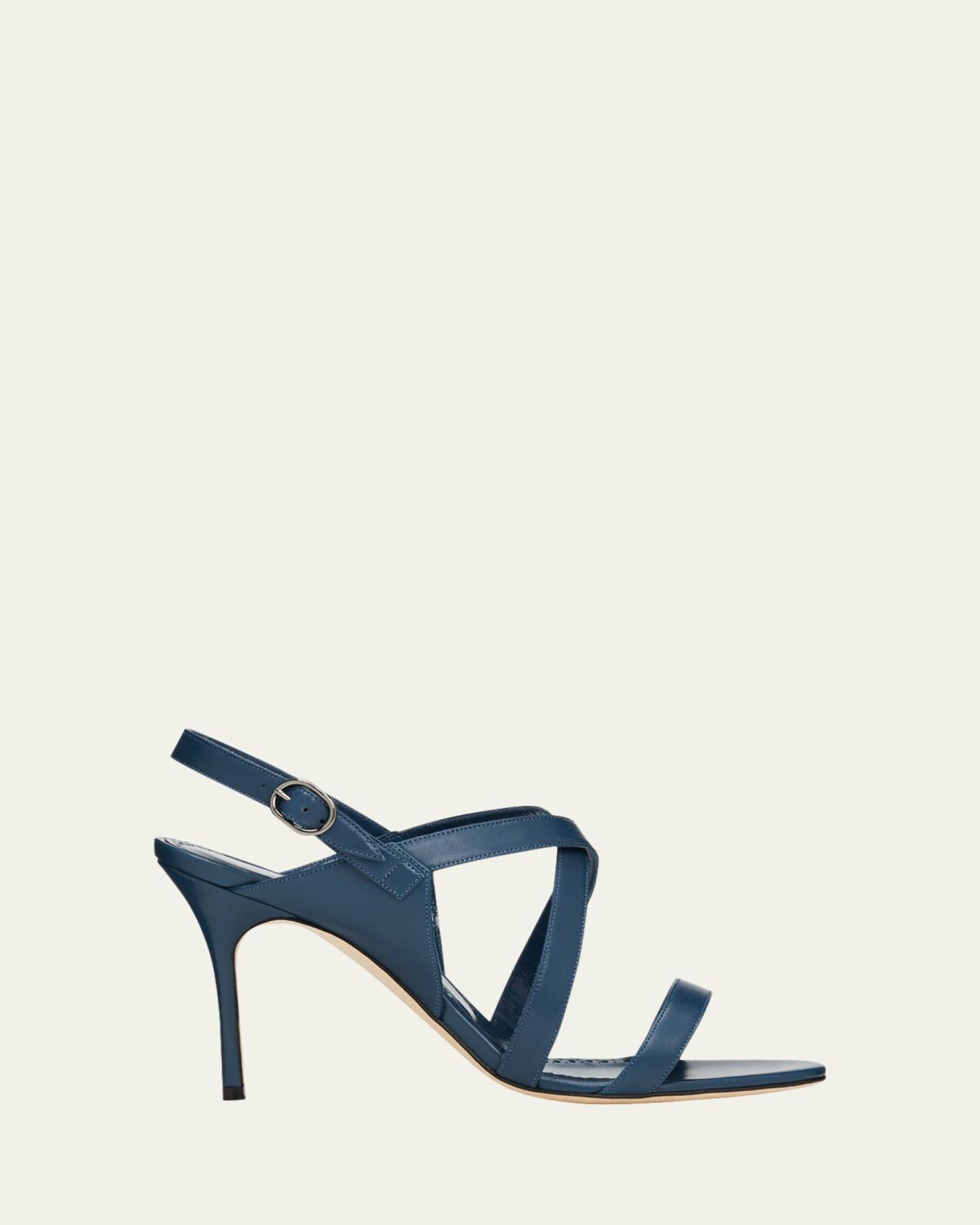 Manolo Blahnik Singanu Leather Crisscross Sandals