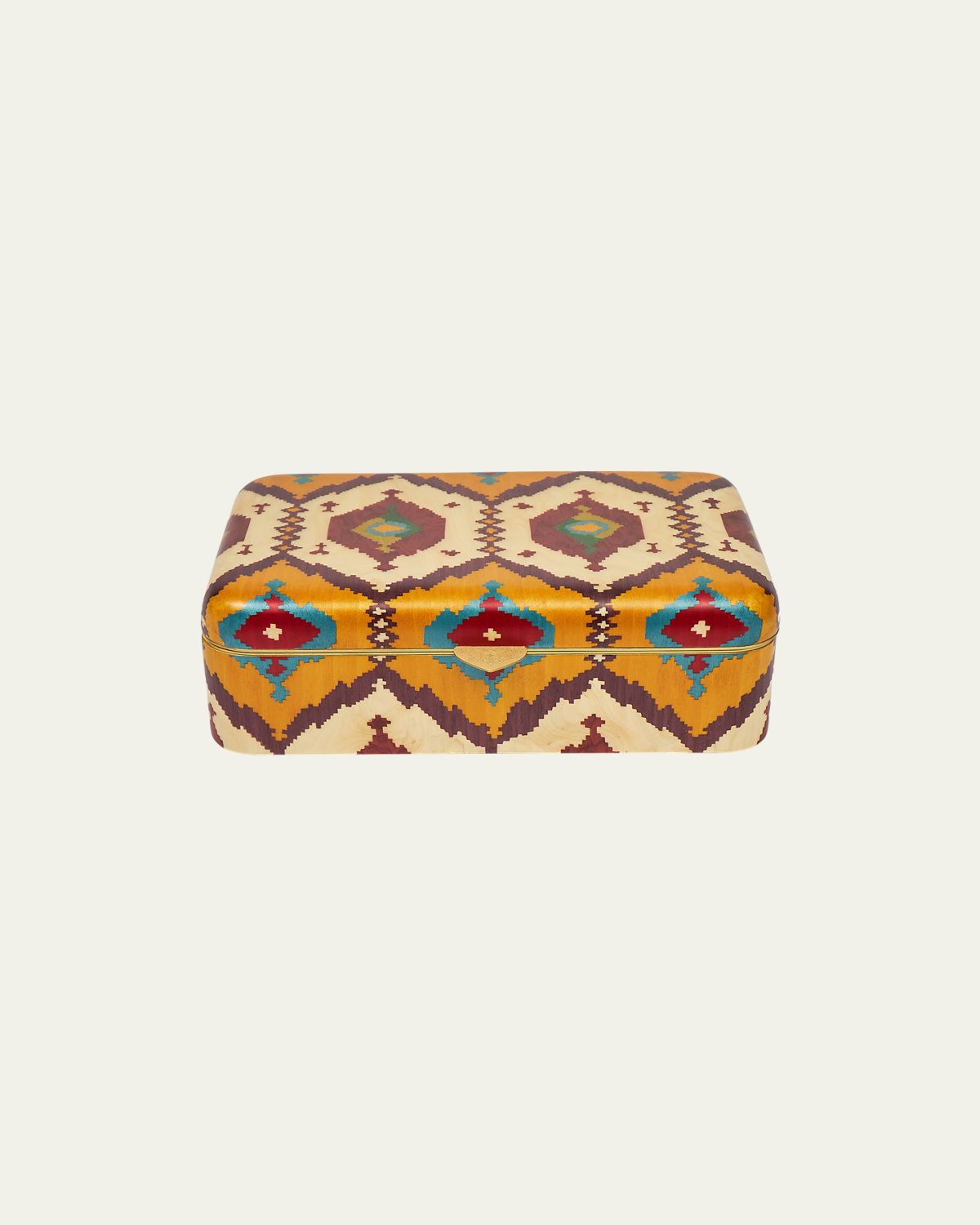 Silvia Furmanovich Silk Road Marquetry Box With Ikat Pattern