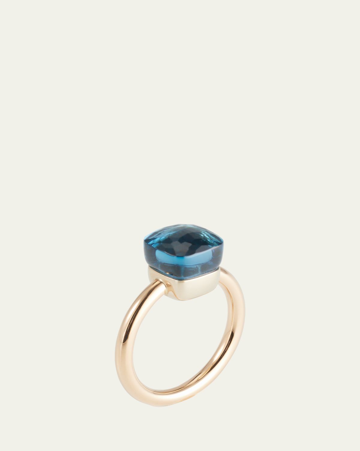 Pomellato Nudo Petite 18k Rose Gold London Blue Topaz Ring