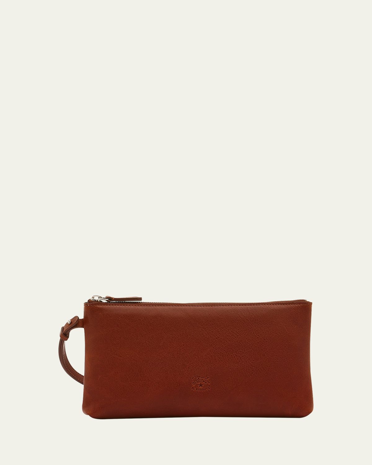 Il Bisonte Oriuolo Vacchetta Leather Clutch Bag