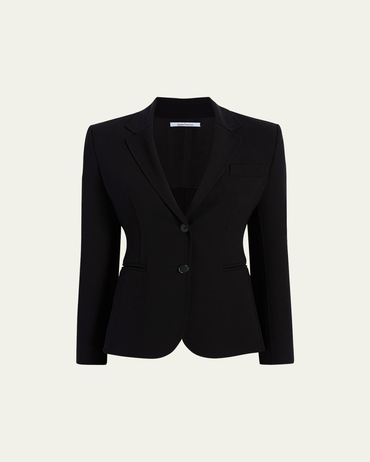 Another Tomorrow Doppio Wool Cropped Blazer Jacket