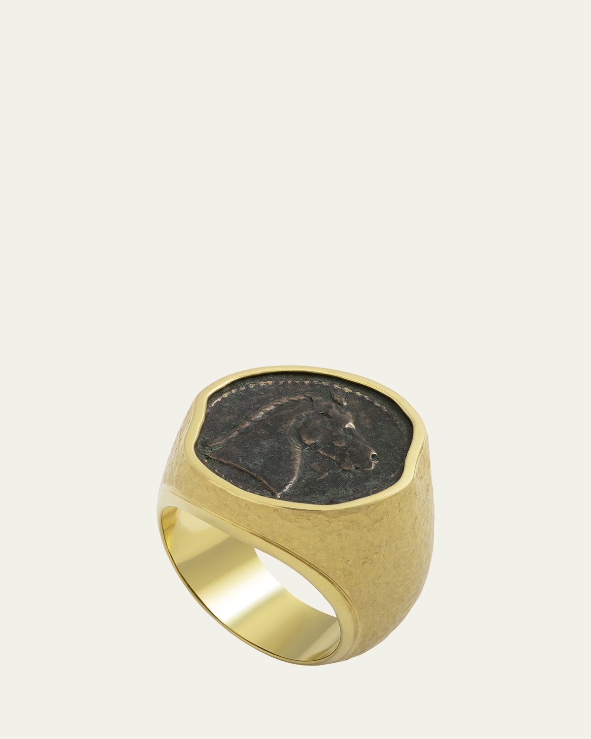 Jorge Adeler Men's 18K Yellow Gold Carthage Horse Coin Ring