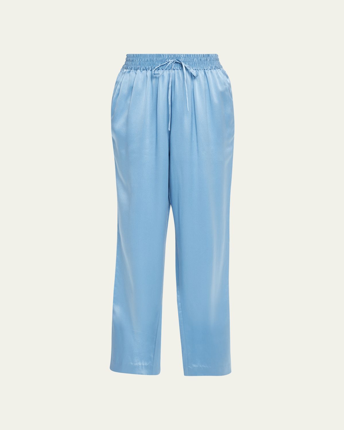 Loulou De Saison Drawstring Straight-Leg Silk Pants