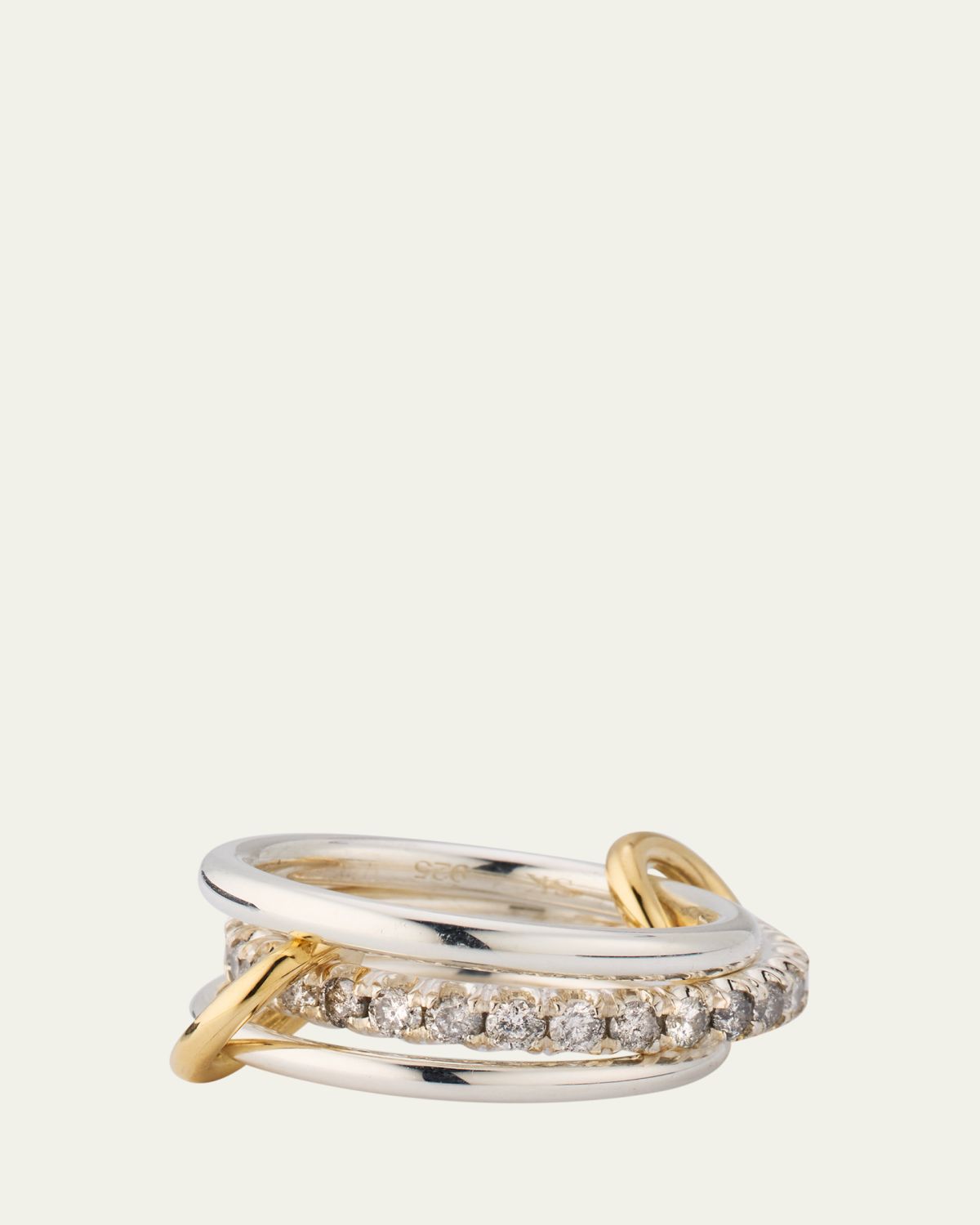 Spinelli Kilcollin Petunia 3-Band Stacked Ring with Diamonds