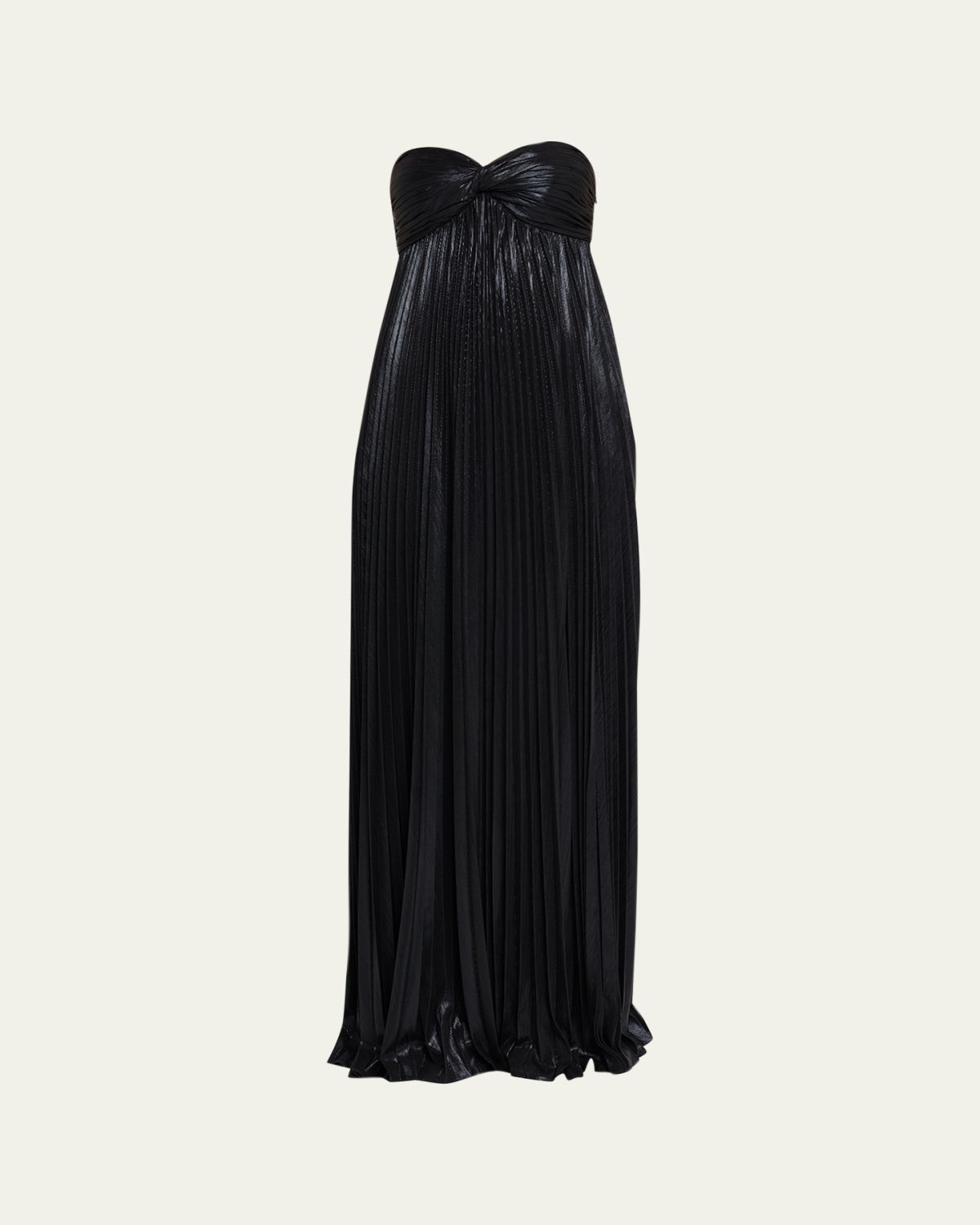 Retrofete Zoa Strapless Lamé Twisted-Bodice Gown