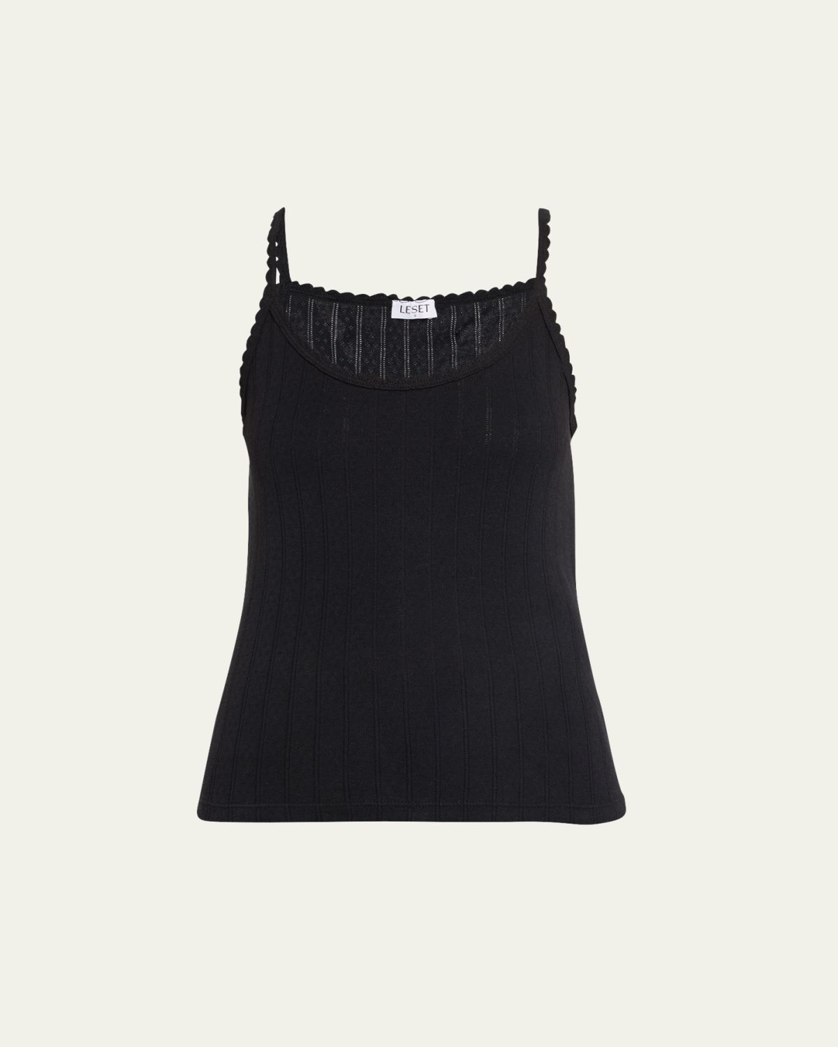 LESET Cotton Pointelle Scalloped Tank Top | Thumbnail 6 LESET Cotton Pointelle Scalloped Tank Top | Thumbnail 6