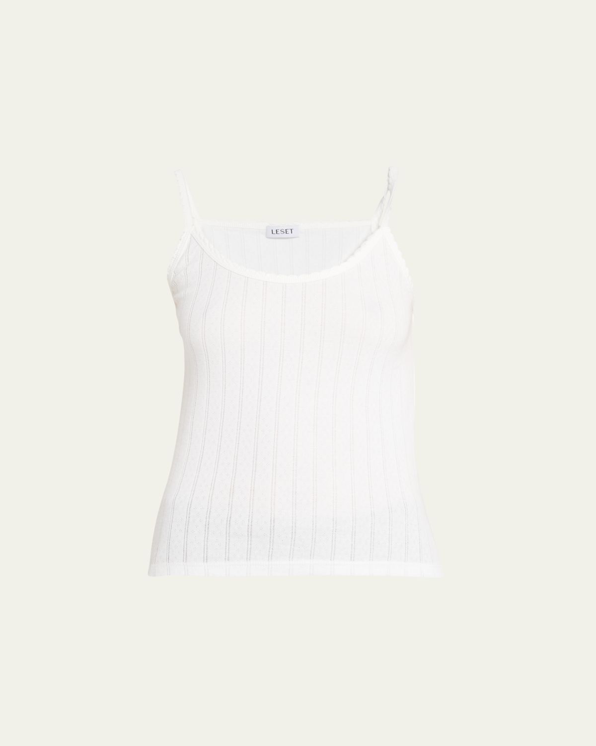 LESET Cotton Pointelle Scalloped Tank Top | Thumbnail 6 LESET Cotton Pointelle Scalloped Tank Top | Thumbnail 6