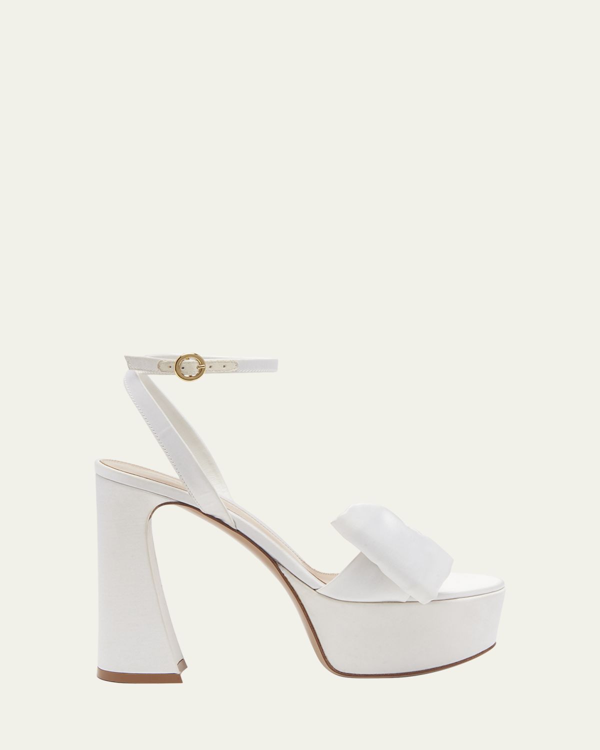 Gianvito Rossi Raso Bow Ankle-Strap Platform Sandals