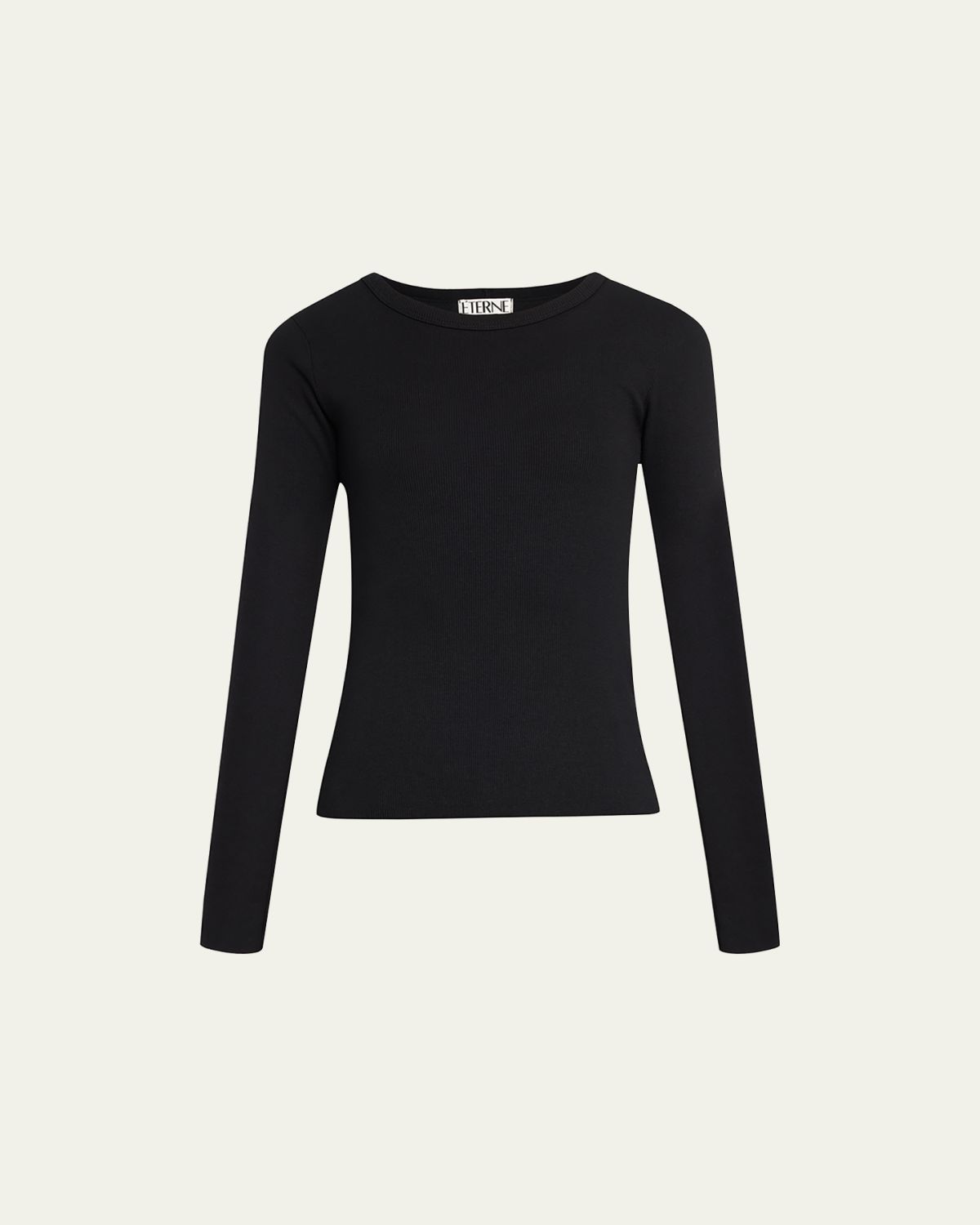 Eterne Long-Sleeve Fitted Crewneck Top