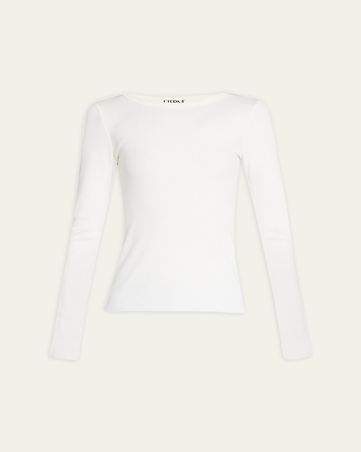 Eterne Long-Sleeve Fitted Crewneck Top