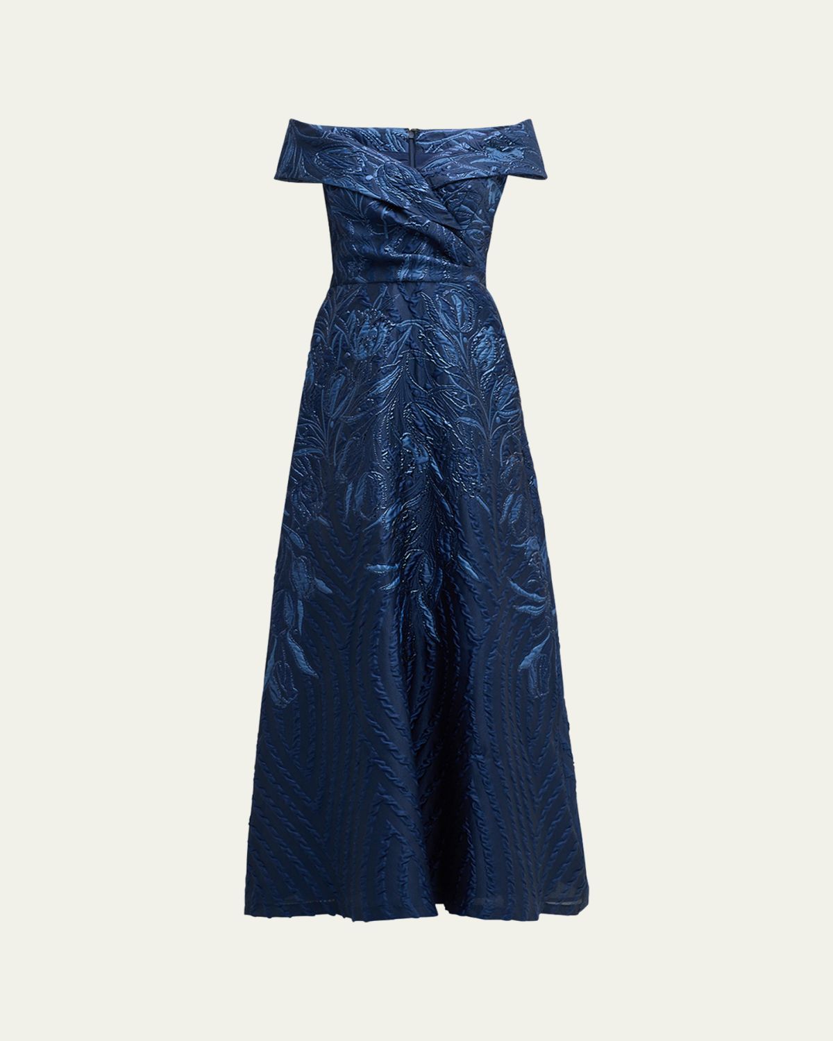 Rickie Freeman for Teri Jon Off-Shoulder Metallic Jacquard Gown | Thumbnail 6 Rickie Freeman for Teri Jon Off-Shoulder Metallic Jacquard Gown | Thumbnail 6