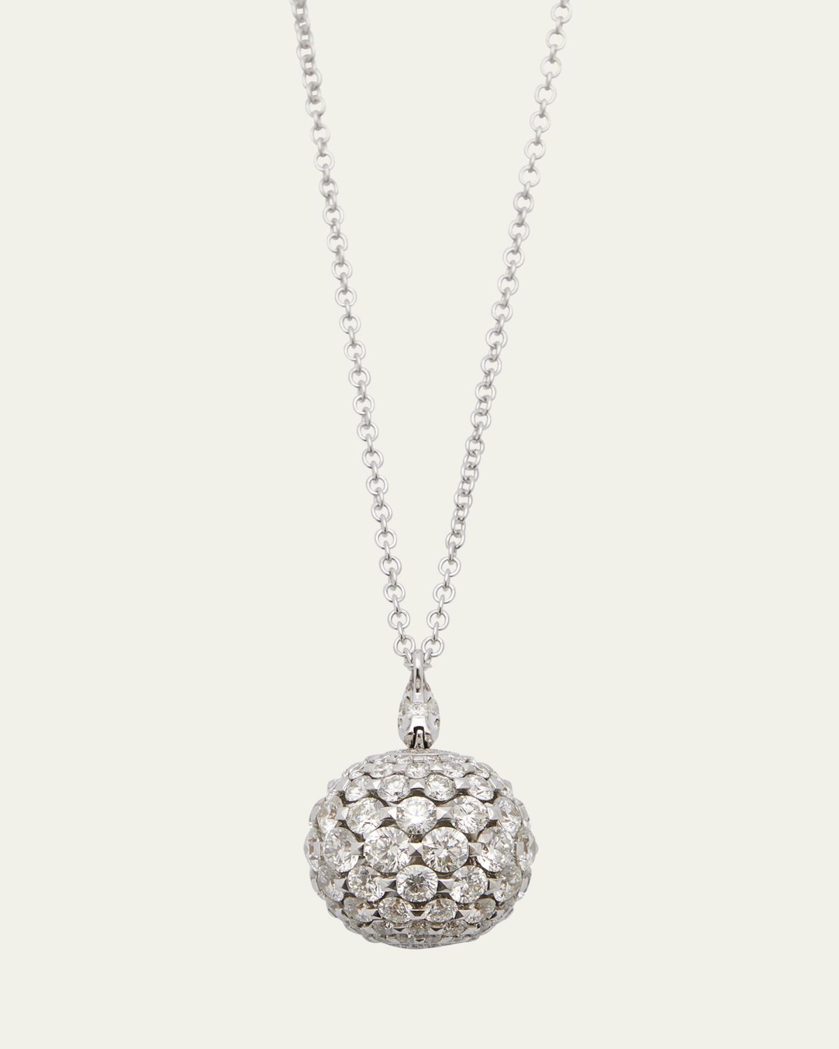 Boghossian White Gold Sphere Pendant with Diamonds