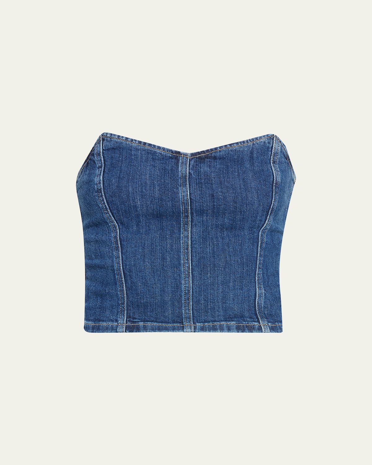 LE JEAN Avery Denim Corset Top