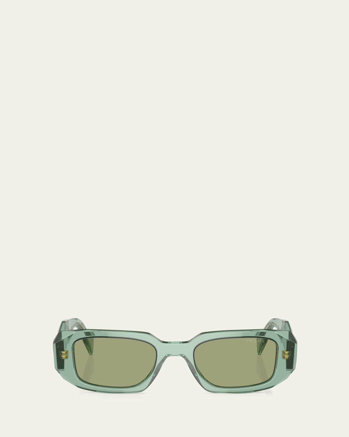 Prada Mirrored Rectangle Acetate Logo Sunglasses