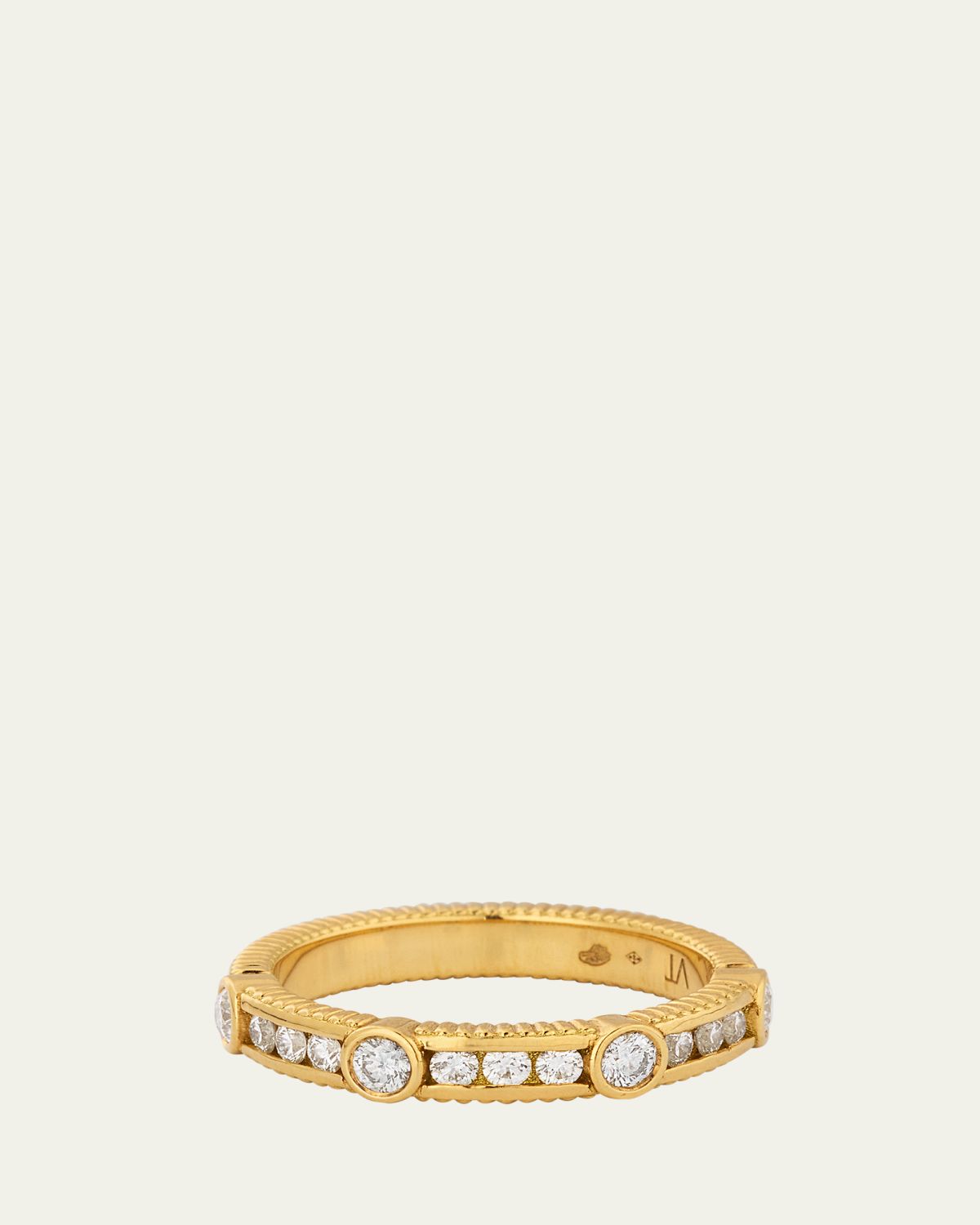 Viltier 18K Yellow Gold Diamond Channel Ring