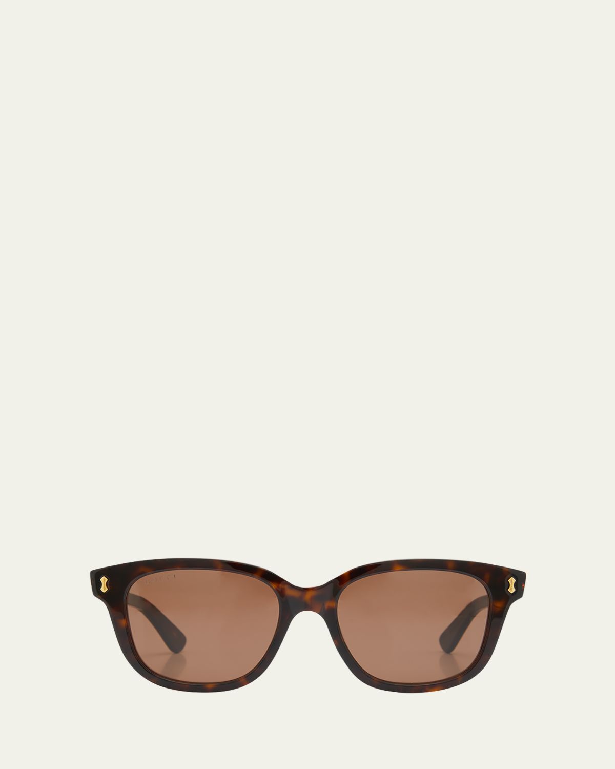 Gucci Men's Temple Logo Rectangle Sunglasses