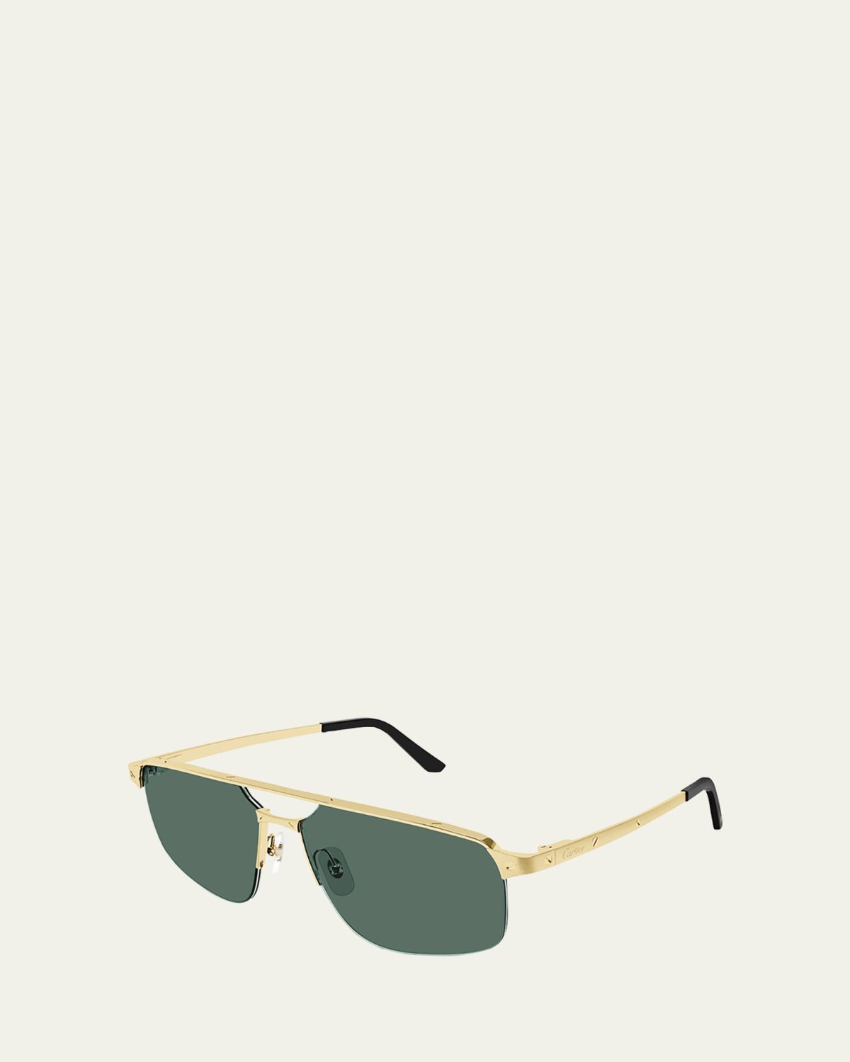 Cartier Men's Square Rimless Metal Sunglasses