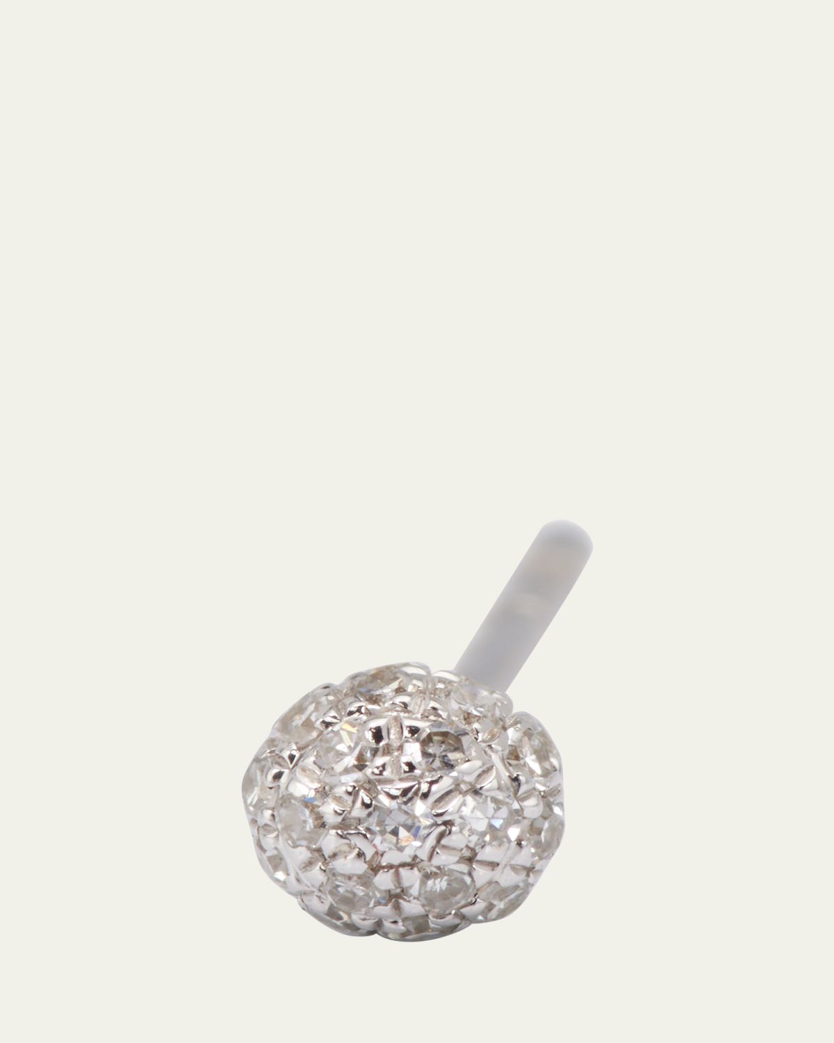 EF Collection 14K White Gold Disco Ball Stud Earring, Single