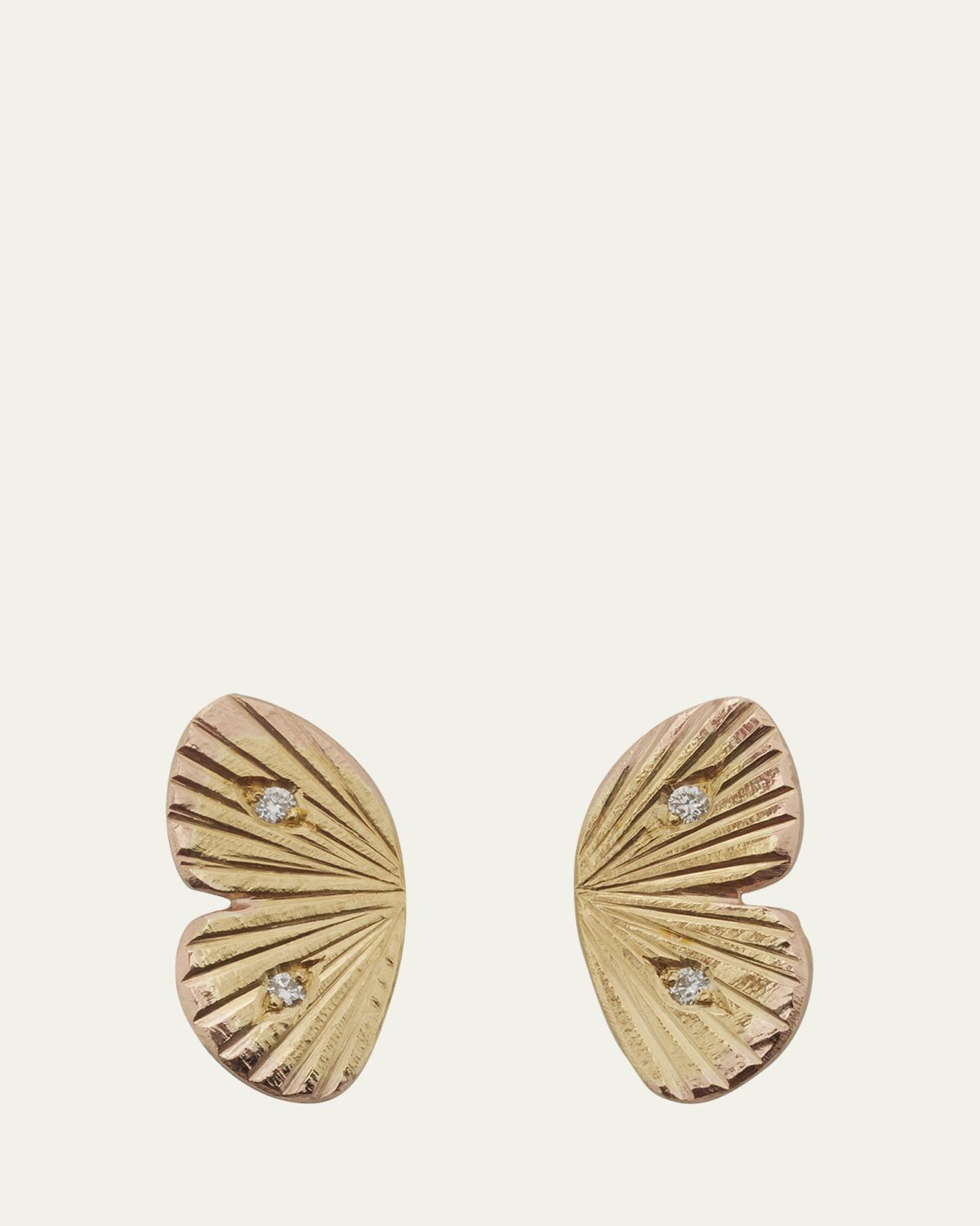 James Banks Baby Asterope Diamond Stud Earrings in 18k Yellow Gold with White Diamonds