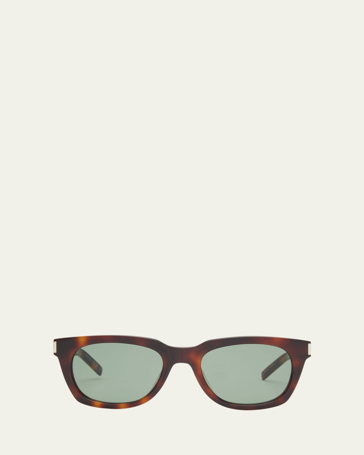Saint Laurent Engraved Logo Rectangle Mixed-Media Sunglasses