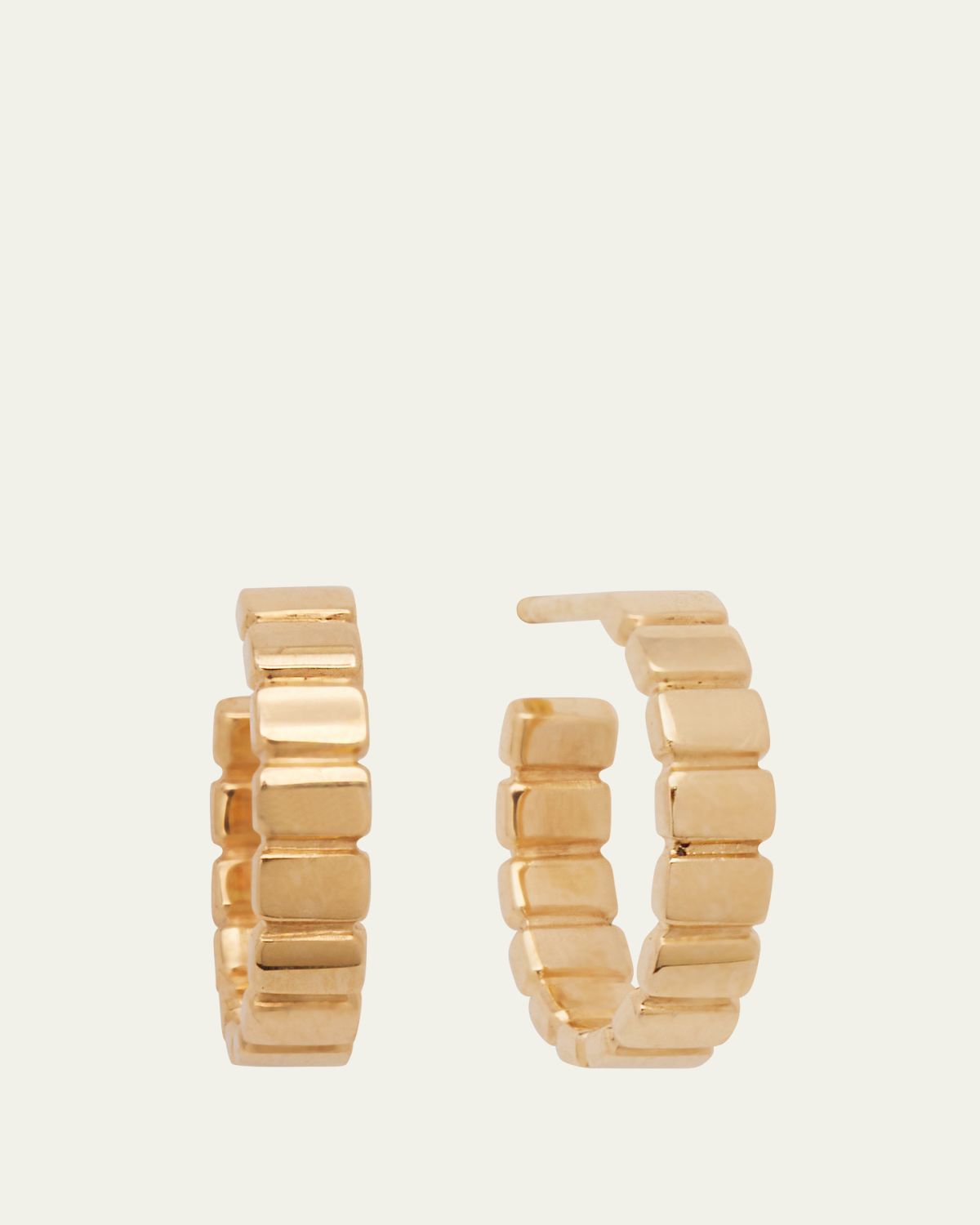Lana 14K Yellow Gold Skinny Tag Huggie Earrings