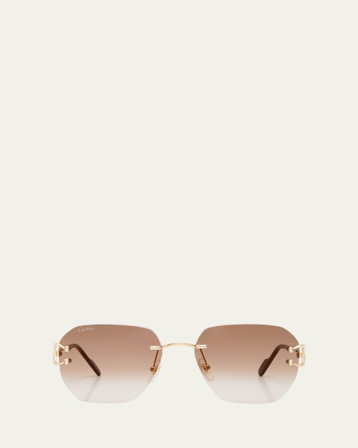 Cartier Rimless Square Metal Sunglasses