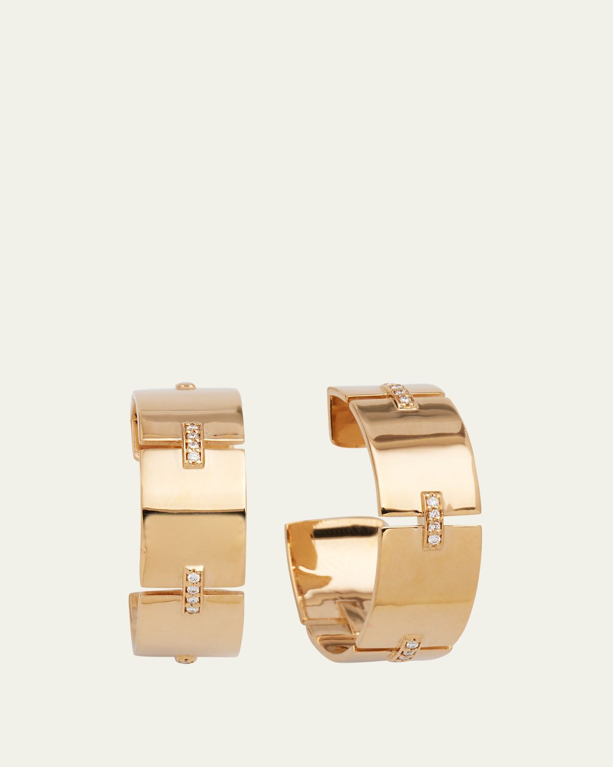 Lana 14K Gold Flawless Tag Link Vanity Hoop Earrings, 25mm | Thumbnail 5