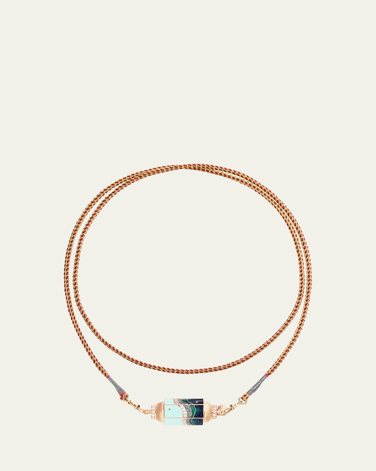 Marie Lichtenberg 18k Rose Gold Millyway Locket Cord Necklace